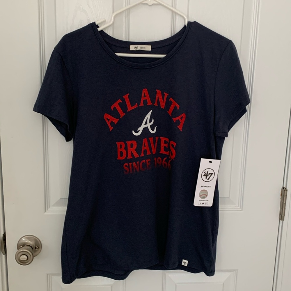 Women’s cut Atlanta Braves ‘47 brand T- shirt- Size Large- New with Tags